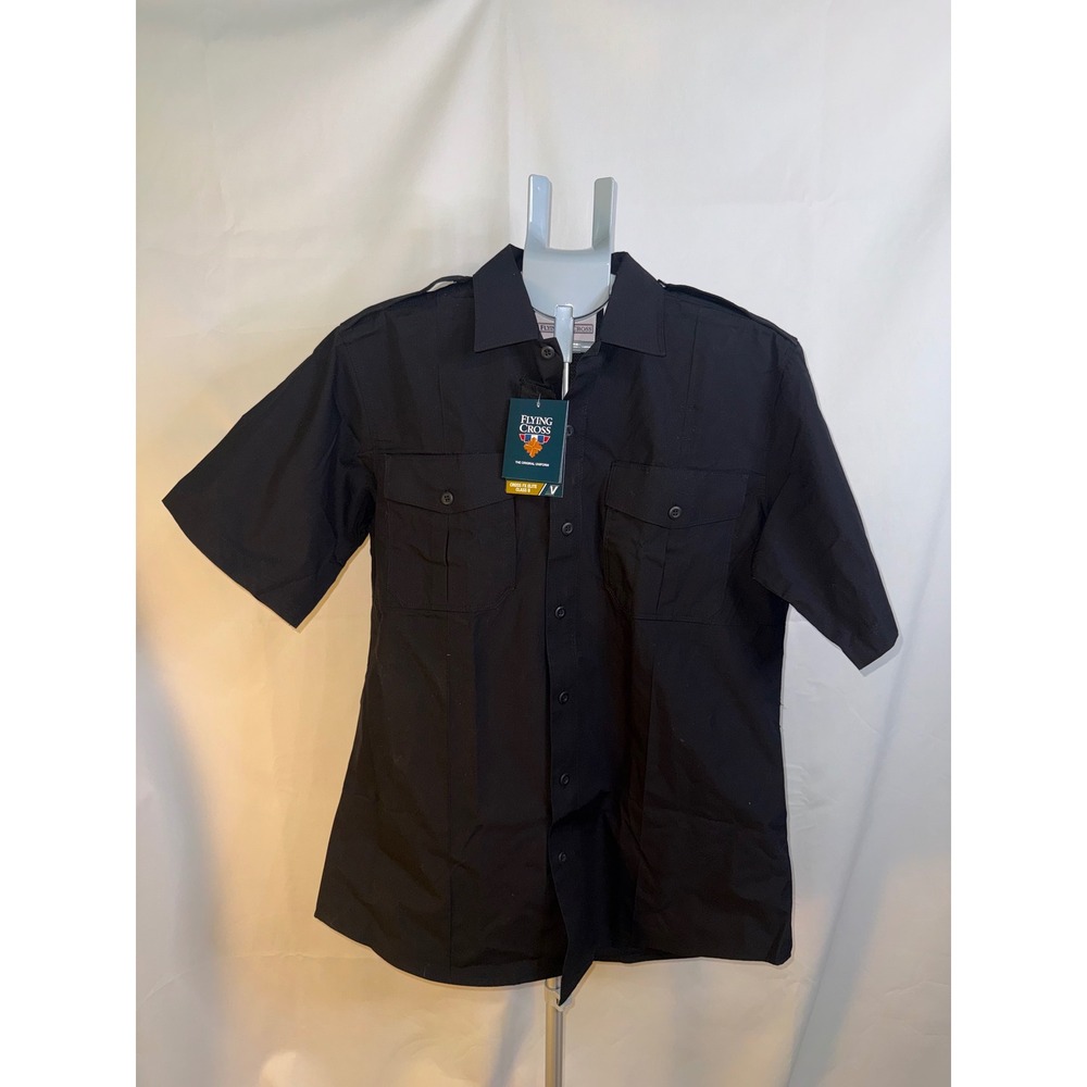 Flying Cross CrossFX Elite Class B Mens Medium Black Uniform Shirt FX6100 10 NWT